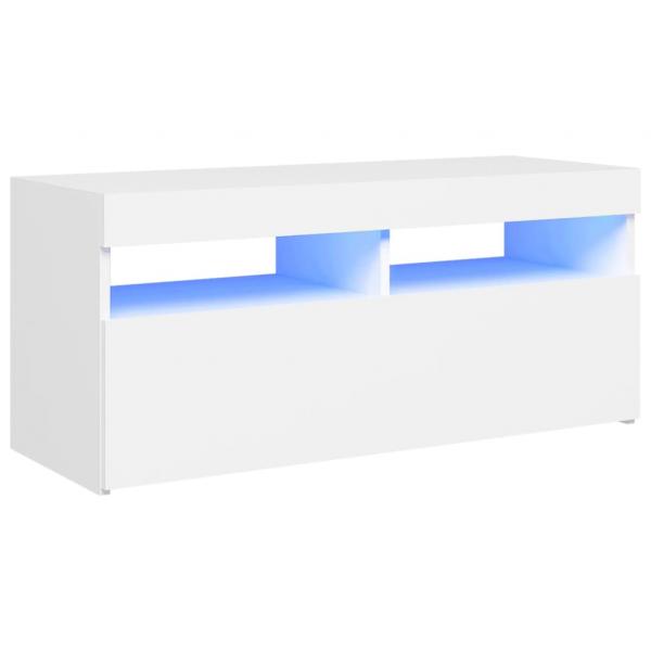 TV-Schrank mit LED-Leuchten Weiß 90x35x40 cm