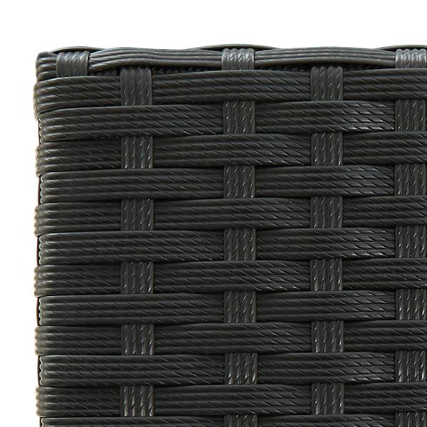 3-tlg. Gartenbar-Set Poly Rattan Schwarz