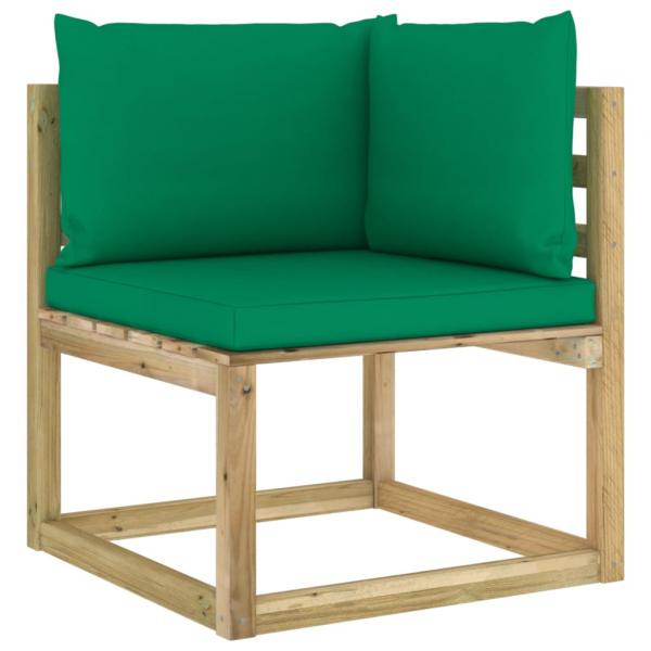 10-tlg. Garten-Lounge-Set mit Kissen Imprägniertes Kiefernholz