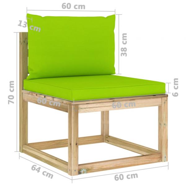 10-tlg. Garten-Lounge-Set mit Kissen Imprägniertes Kiefernholz