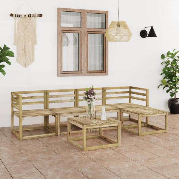 ARDEBO.de - 6-tlg. Garten-Lounge-Set Grün Imprägniertes Kiefernholz