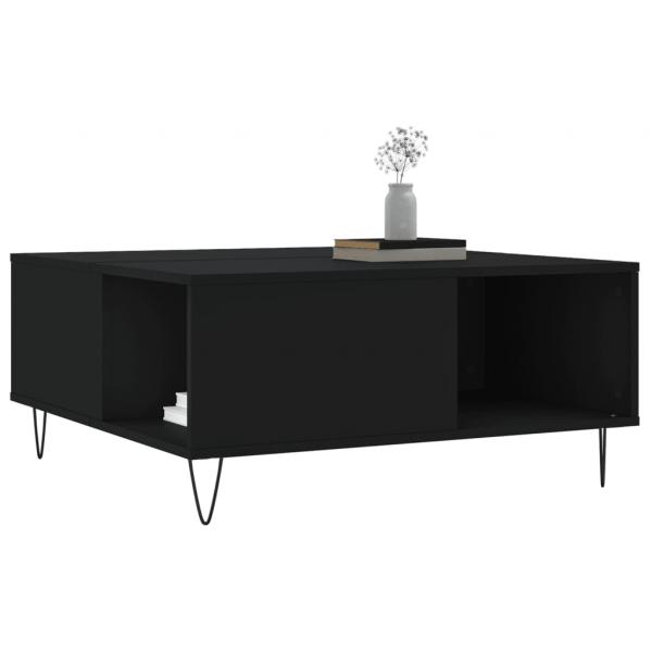 Couchtisch Schwarz 80x80x36,5 cm Holzwerkstoff