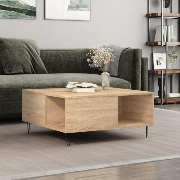 ARDEBO.de - Couchtisch Sonoma-Eiche 80x80x36,5 cm Holzwerkstoff