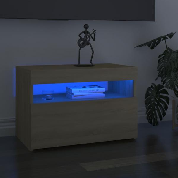 ARDEBO.de - TV-Schränke LED-Leuchten 2 Stk. Sonoma-Eiche 60x35x40 cm