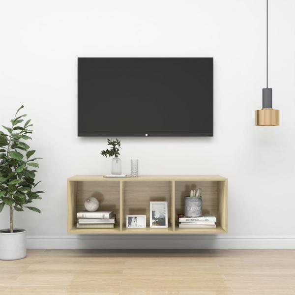 ARDEBO.de - TV-Wandschrank Sonoma-Eiche 37x37x107 cm Holzwerkstoff