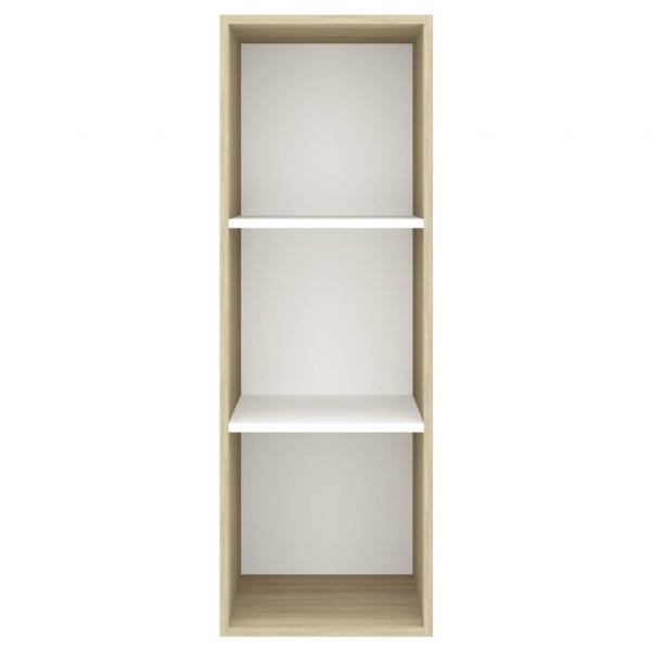 TV-Wandschrank Sonoma-Eiche und Weiß 37x37x107 cm Holzwerkstoff