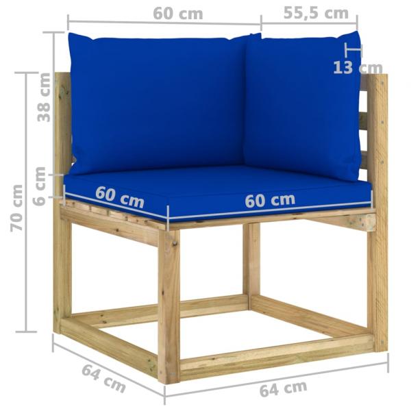 Garten-Ecksofas & Kissen in Grün 2 Stk. Kiefernholz