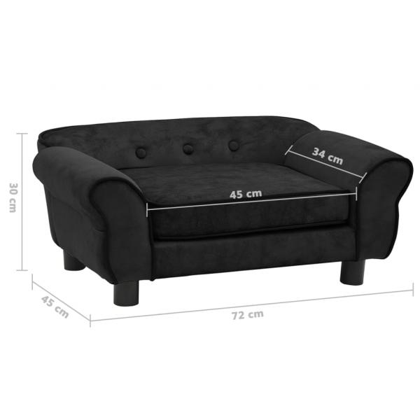 Hundesofa Schwarz 72x45x30 cm Plüsch