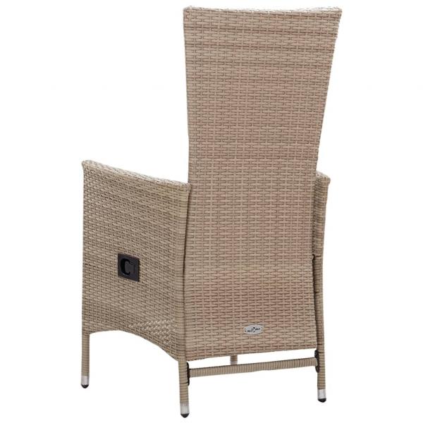 7-tlg. Garten-Essgruppe Poly Rattan Beige