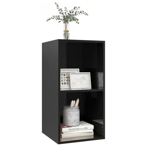 TV-Wandschrank Hochglanz-Schwarz 37x37x72 cm Holzwerkstoff