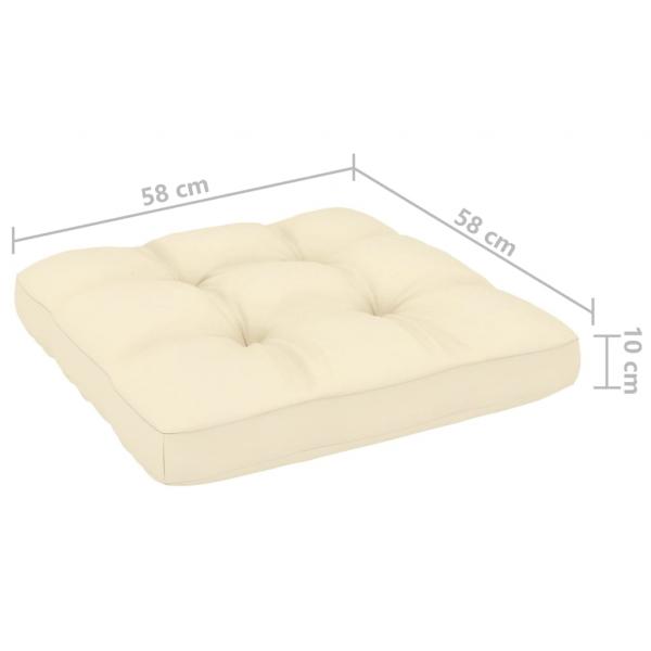 Garten-Ecksofa mit Creme Kissen Massivholz Kiefer