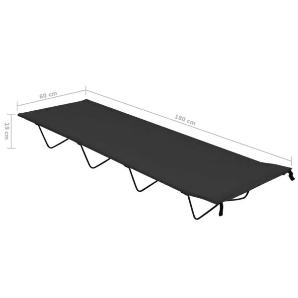 Campingbett 180x60x19 cm Oxford-Gewebe und Stahl Schwarz