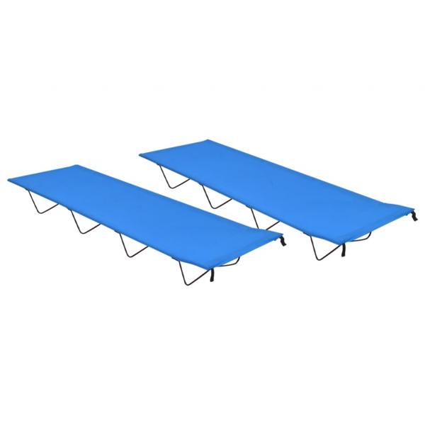 ARDEBO.de - Campingbetten 2 Stk. 180x60x19 cm Oxford-Gewebe und Stahl Blau