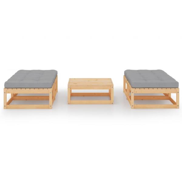 5-tlg. Garten-Lounge-Set mit Kissen Kiefer Massivholz