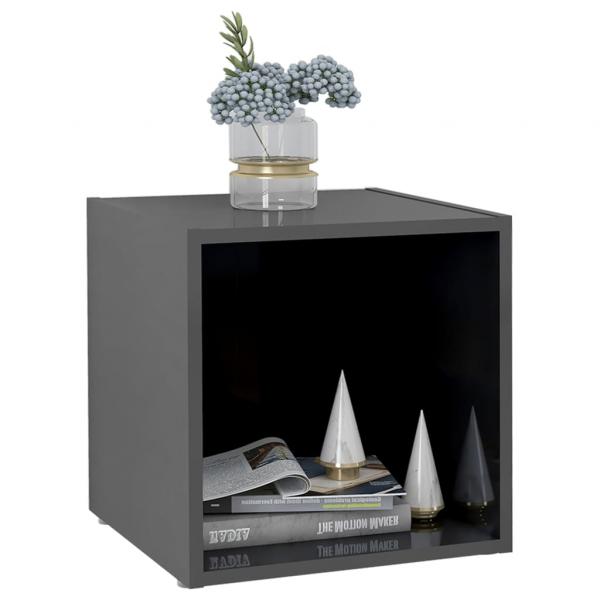 TV-Schrank Hochglanz-Grau 37x35x37 cm Holzwerkstoff