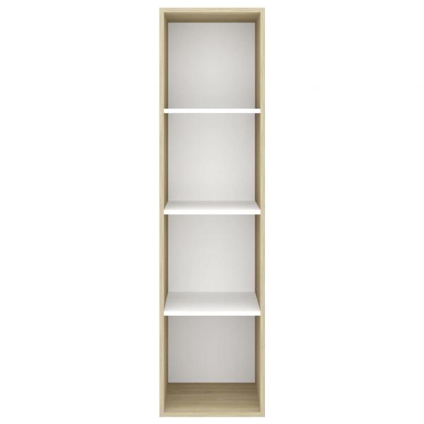 TV-Wandschrank Sonoma-Eiche Weiß 37x37x142,5 cm Holzwerkstoff