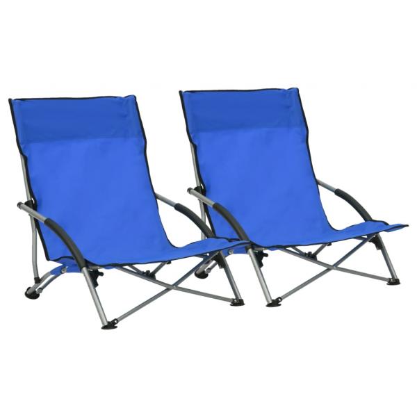 ARDEBO.de - Klappbare Strandstühle 2 Stk. Blau Stoff