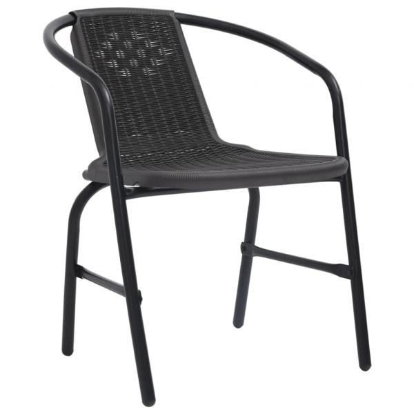 Gartenstühle 2 Stk. Kunststoff Rattan-Optik und Stahl 110 kg  