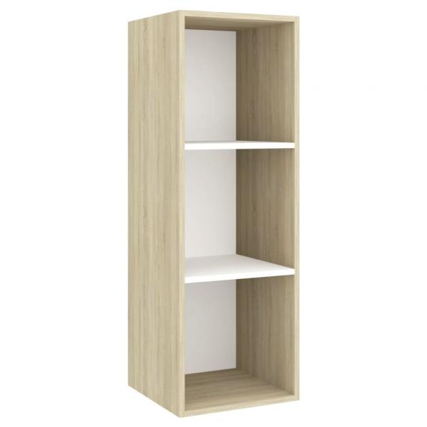 4-tlg. TV-Schrank-Set Weiß Sonoma-Eiche Holzwerkstoff