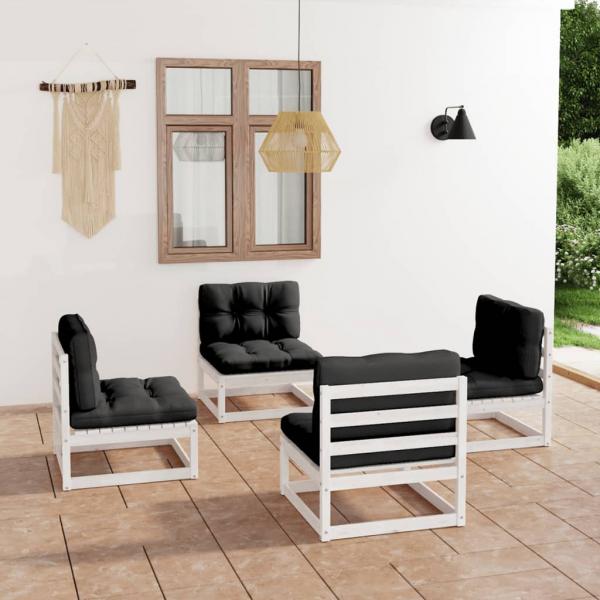 ARDEBO.de - 4-tlg. Garten-Lounge-Set mit Kissen Kiefer Massivholz