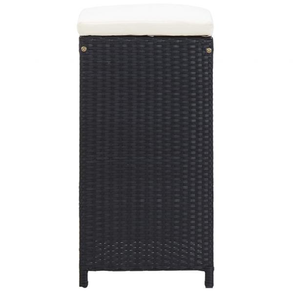 9-tlg. Gartenbar-Set Poly Rattan Schwarz