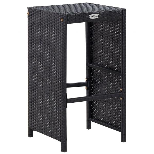 9-tlg. Gartenbar-Set Poly Rattan Schwarz