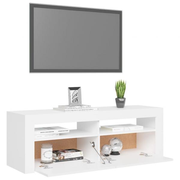 TV-Schrank mit LED-Leuchten Weiß 120x35x40 cm