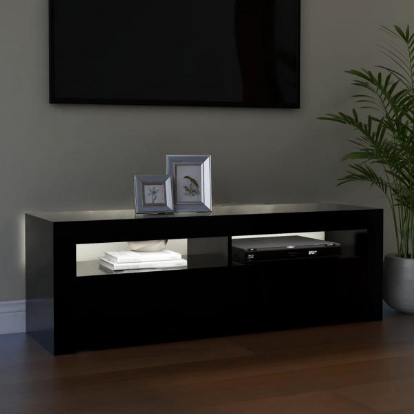 TV-Schrank mit LED-Leuchten Schwarz 120x35x40 cm