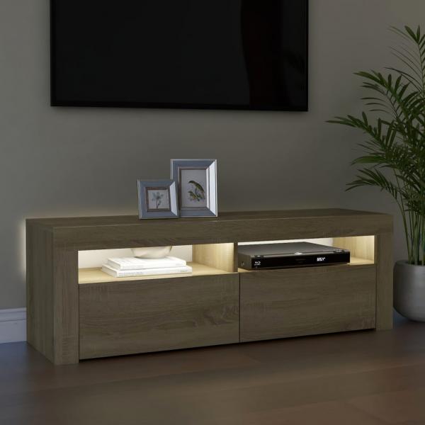 TV-Schrank mit LED-Leuchten Sonoma-Eiche 120x35x40 cm