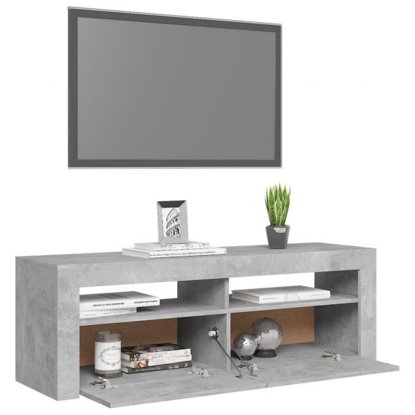 TV-Schrank mit LED-Beleuchtung Betongrau 120x35x40 cm