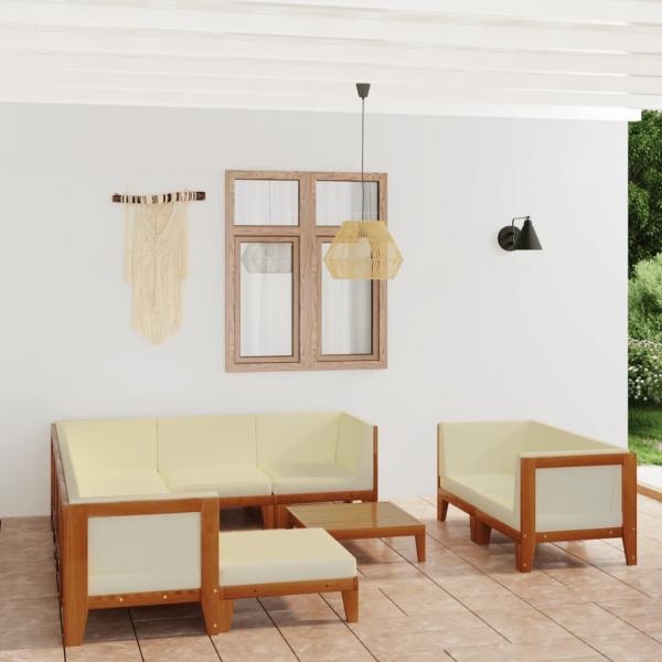 ARDEBO.de - 10-tlg. Garten-Lounge-Set mit Kissen Massivholz Akazie