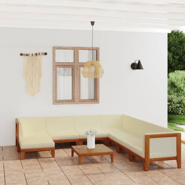 ARDEBO.de - 9-tlg. Garten-Lounge-Set mit Kissen Massivholz Akazie