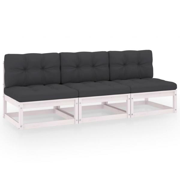 ARDEBO.de - 3-Sitzer-Sofa mit Kissen Kiefer Massivholz