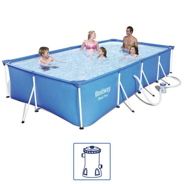 ARDEBO.de - Bestway Steel Pro Swimmingpool-Set Rechteckig 400×211×81 cm 56424