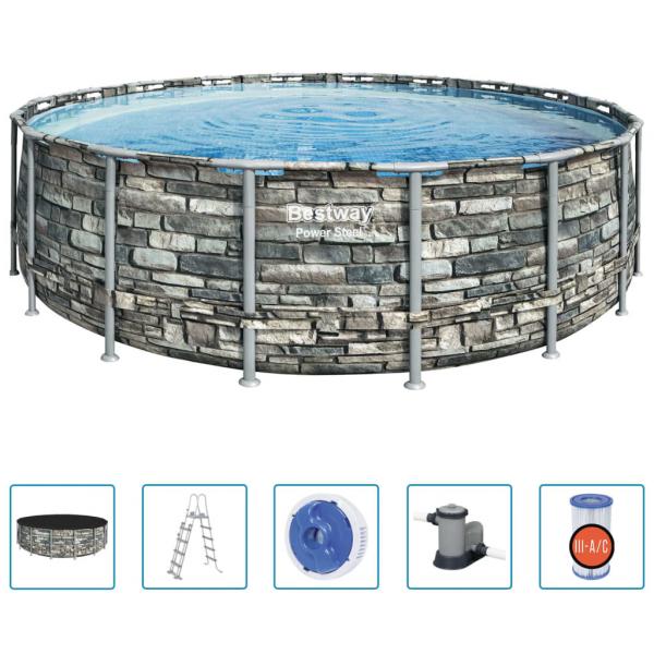 ARDEBO.de - Bestway Power Steel Swimming Pool 549x132 cm