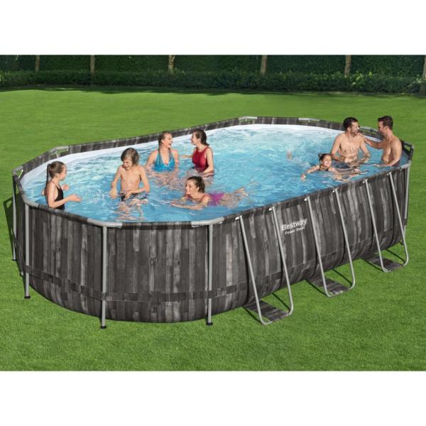 ARDEBO.de - Bestway Power Steel Swimmingpool-Set Oval 488x305x107 cm