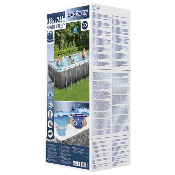 Bestway Power Steel Swimmingpool-Set Rechteckig 488x244x122 cm