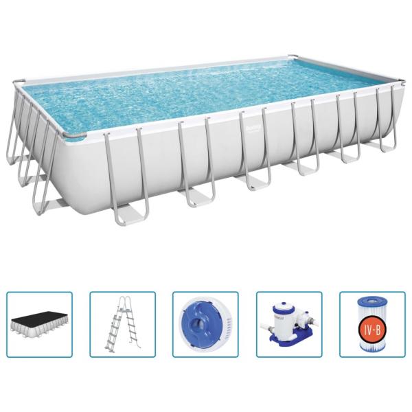 Bestway Power Steel Swimmingpool-Set Rechteckig 732x366x132 cm