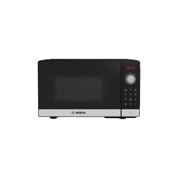 ARDEBO.de Bosch FEL023MS2 Serie 2 Stand Mikrowelle, 800 W, 20L, Kindersicherung, AutoPilot 8, LED-Display, Quickstart, Edelstahl/Schwarz