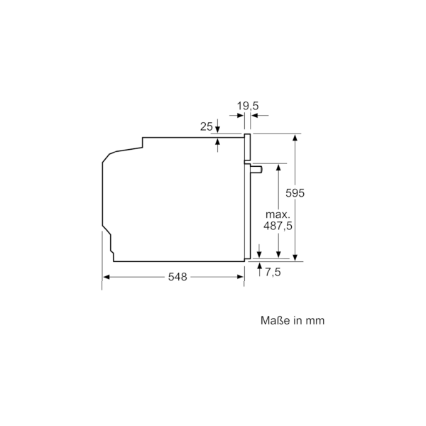 Bosch HRA534BS0 EEK: A Einbaubackofen, 60cm breit, 71 L, Dampffunktion, 3D Heißluft, Hydrolyse, edelstahl