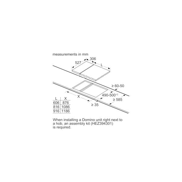 Bosch PKF375FP2E Domino-Kochfeld, 30cm breit, DirectSelect, ReStart, 17 Stufen, schwarz