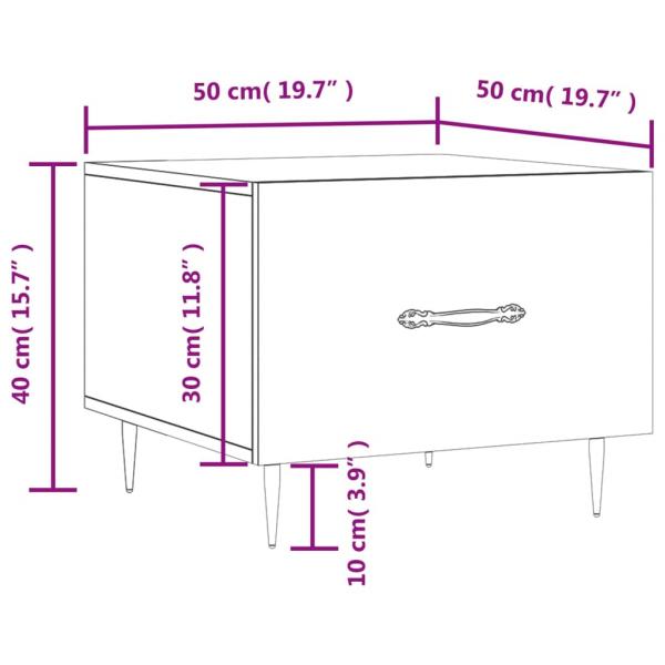 Couchtisch Grau Sonoma 50x50x40 cm Holzwerkstoff