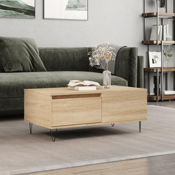 ARDEBO.de - Couchtisch Sonoma-Eiche 90x50x36,5 cm Holzwerkstoff