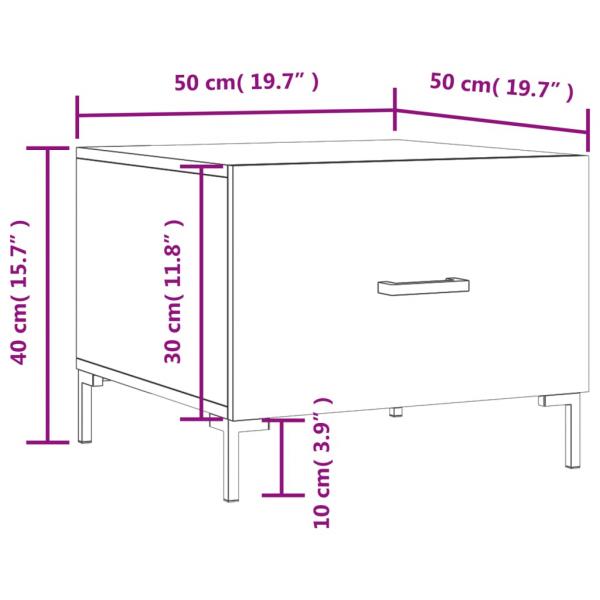 Couchtisch Braun Eichen-Optik 50x50x40 cm Holzwerkstoff