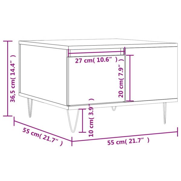 Couchtisch Grau Sonoma 55x55x36,5 cm Holzwerkstoff