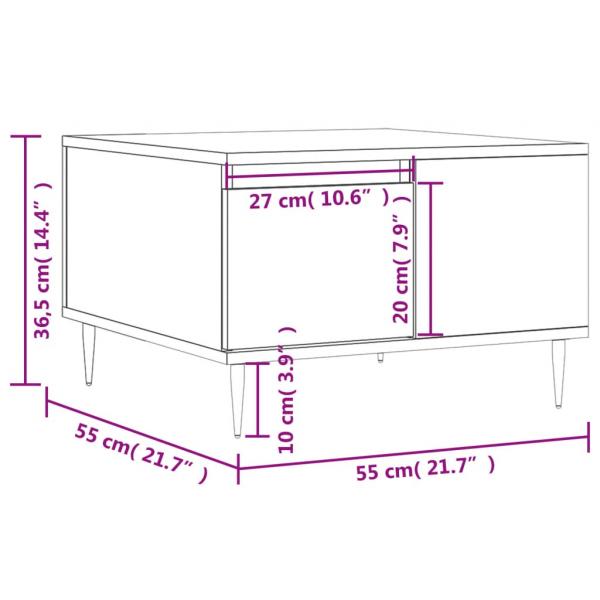 Couchtisch Hochglanz-Weiß 55x55x36,5 cm Holzwerkstoff