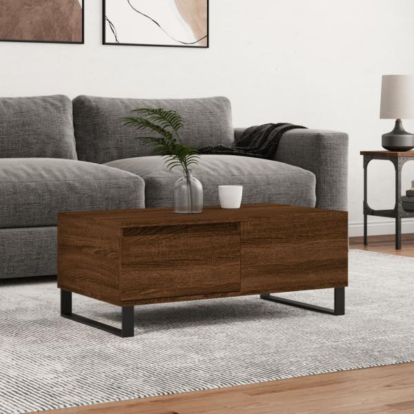 ARDEBO.de - Couchtisch Braun Eichen-Optik 90x50x36,5 cm Holzwerkstoff