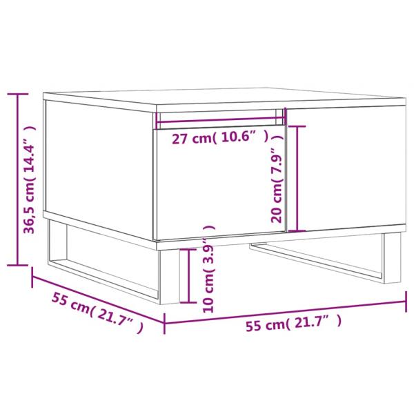 Couchtisch Braun Eichen-Optik 55x55x36,5 cm Holzwerkstoff