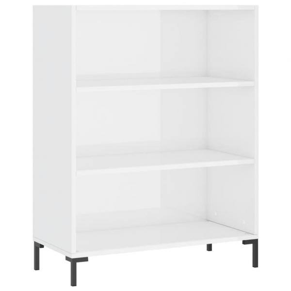 Bücherregal Hochglanz-Weiß 69,5x32,5x90 cm Holzwerkstoff