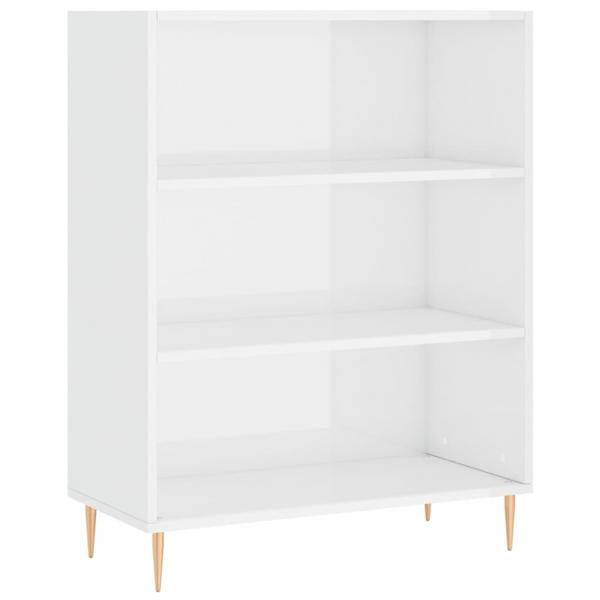 Bücherregal Hochglanz-Weiß 69,5x32,5x90 cm Holzwerkstoff